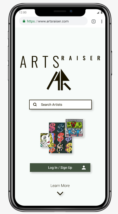 arts raiser search page